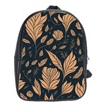 Background Pattern Leaves Texture School Bag (XL)