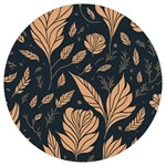 Background Pattern Leaves Texture Round Trivet