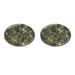 Green Camouflage Military Army Pattern Cufflinks (Oval)