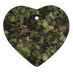 Green Camouflage Military Army Pattern Heart Ornament (Two Sides)