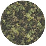 Green Camouflage Military Army Pattern Wooden Bottle Opener (Round)