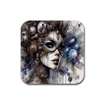 Woman in Space Rubber Coaster (Square)