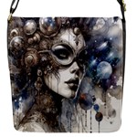 Woman in Space Flap Closure Messenger Bag (S)