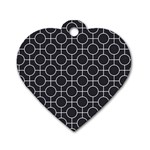 Geometric Pattern Design White Dog Tag Heart (One Side)