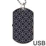 Geometric Pattern Design White Dog Tag USB Flash (Two Sides)