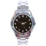 Geometric Pattern Design Line Stainless Steel Analogue Watch