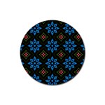 Flowers Pattern Floral Seamless Rubber Round Coaster (4 pack)