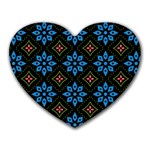 Flowers Pattern Floral Seamless Heart Mousepad