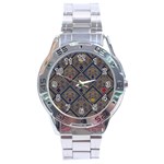 Pattern Seamless Antique Luxury Stainless Steel Analogue Watch