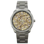 Marble Texture Pattern Seamless Sport Metal Watch