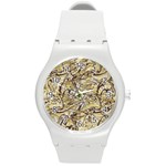 Marble Texture Pattern Seamless Round Plastic Sport Watch (M)