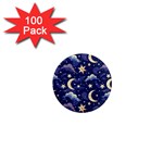 Night Moon Seamless 1  Mini Magnets (100 pack) 