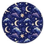 Night Moon Seamless Magnet 5  (Round)