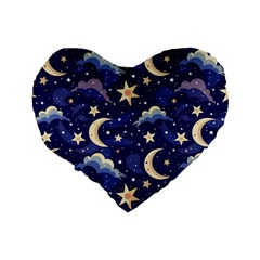 Night Moon Seamless Standard 16  Premium Heart Shape Cushions from ArtsNow.com Back