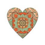 Mandala Floral Decorative Flower Heart Magnet