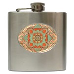 Mandala Floral Decorative Flower Hip Flask (6 oz)