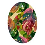 Monstera Colorful Leaves Foliage Ornament (Oval)