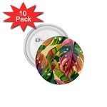 Monstera Colorful Leaves Foliage 1.75  Buttons (10 pack)