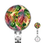 Monstera Colorful Leaves Foliage Stainless Steel Nurses Watch