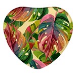 Monstera Colorful Leaves Foliage Heart Glass Fridge Magnet (4 pack)
