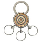 Mandala Floral Decorative Flower 3-Ring Key Chain