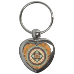 Mandala Floral Decorative Flower Key Chain (Heart)
