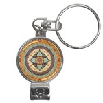 Mandala Floral Decorative Flower Nail Clippers Key Chain