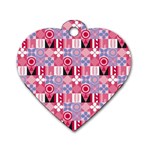 Scandinavian Abstract Pattern Dog Tag Heart (One Side)