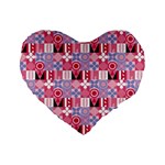 Scandinavian Abstract Pattern Standard 16  Premium Flano Heart Shape Cushions