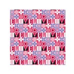 Scandinavian Abstract Pattern Square Satin Scarf (30  x 30 )