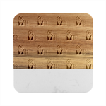Scandinavian Abstract Pattern Marble Wood Coaster (Square)
