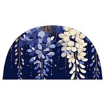 Solid Color Background With Royal Blue, Gold Flecked , And White Wisteria Hanging From The Top Anti Scalding Pot Cap