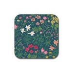Spring small flowers Rubber Coaster (Square)