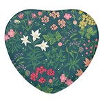 Spring small flowers Heart Glass Fridge Magnet (4 pack)