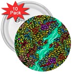 Background Leaves River Nature 3  Buttons (10 pack) 