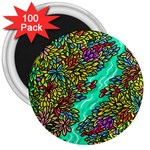 Background Leaves River Nature 3  Magnets (100 pack)