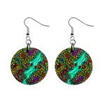 Background Leaves River Nature Mini Button Earrings