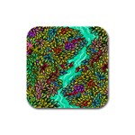 Background Leaves River Nature Rubber Square Coaster (4 pack)