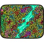 Background Leaves River Nature Two Sides Fleece Blanket (Mini)