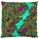 Background Leaves River Nature Large Cushion Case (Two Sides)