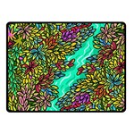 Background Leaves River Nature Two Sides Fleece Blanket (Small)