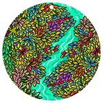Background Leaves River Nature UV Print Acrylic Ornament Round
