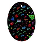 New Year Christmas Background Ornament (Oval)
