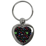 New Year Christmas Background Key Chain (Heart)