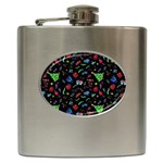 New Year Christmas Background Hip Flask (6 oz)