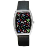 New Year Christmas Background Barrel Style Metal Watch