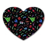 New Year Christmas Background Heart Mousepad