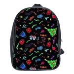 New Year Christmas Background School Bag (Large)