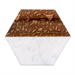 New Year Christmas Background Marble Wood Coaster (Hexagon) 