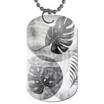 Vintage Retro Boho Background Leaves Botanical Dog Tag (Two Sides)